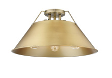 Golden 3306-3FM AB-BCB - Yep by Golden Lighting Orwell 3-light Flush Mount in Aged Brass and Brushed Champagne Brass shade